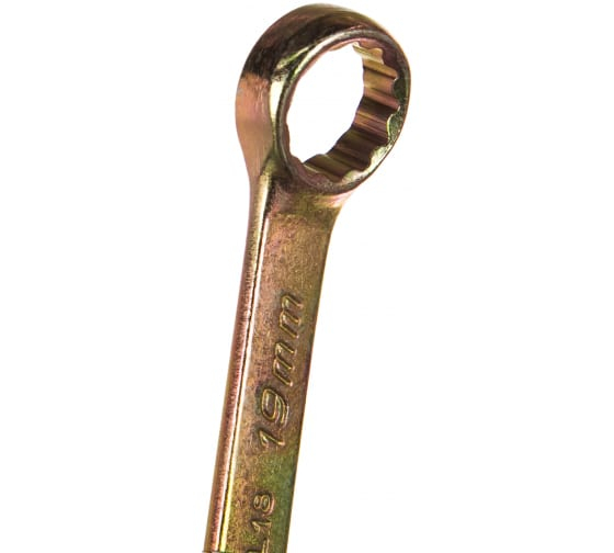 Ключ комбинированный, 19 мм, желтый цинк СИБРТЕХ