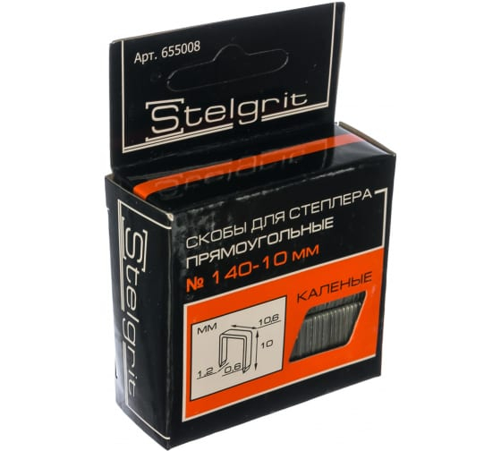 Скобы для мебельного степлера Stelgrit тип 140 6х1,2 мм