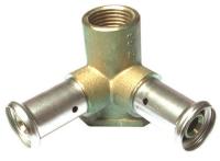 Водорозетка пресс Henco 16х1/2"x16 проходная для металлопластиковых труб (3P-160416)