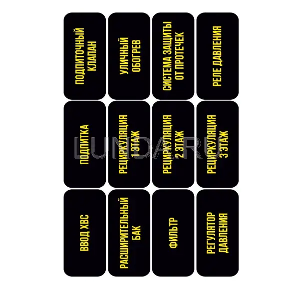 Комплект наклеек для защитных втулок на дома "Сантехниа и отпление"