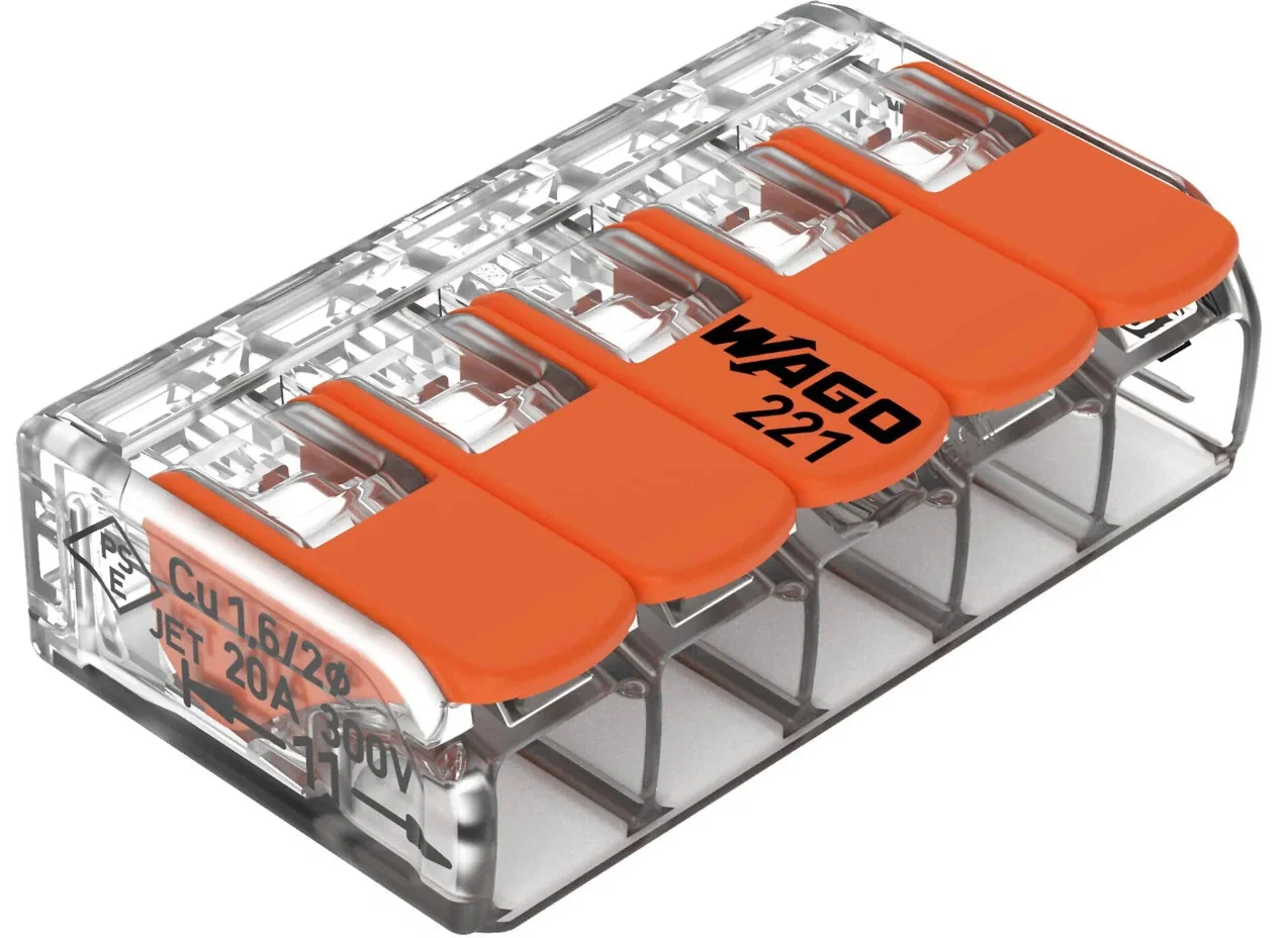 Клеммник 5 контактов Wago 221-415 (0,08х4мм)