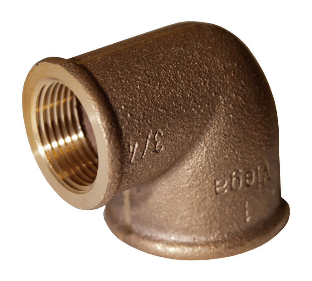 Уголок переходной 1"-3/4 гайка-гайка бронза Viega 320683