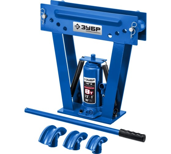 Трубогиб гидравлический, 8 т, в комплекте с башмаками 1/2-1, ЗУБР
