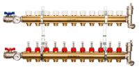 Коллектор Stout 1"x3/4" 11 контуров с расходомерами в сборе из латуни SMB-0473-000011