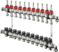Коллектор Oventrop Multidis SF 1" арт. 1404361 (11 контуров) с расходомерами для теплого пола