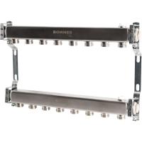 Коллектор Rommer 1"x3/4" на 8 контуров для радиаторной разводки (нерж. сталь) RMS-4401-000008