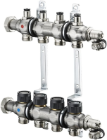 Коллектор Oventrop Multidis SF 1" 4хG 3/4 арт. 1404554 (четыре контура) с вентильными вставками