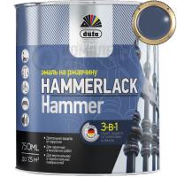 DUFA PREMIUM HAMMERLACK 3в1 эмаль на ржавчину молотковая темно-синяя 0.75 л.