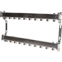 Коллектор Rommer 1"x3/4" на 10 контуров для радиаторной разводки (нерж. сталь) RMS-4401-000010