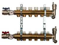 Коллектор Stout 1"x3/4" 6 контуров для радиаторного отопления из латуни SMB-0468-000006