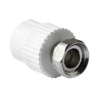 Муфта с накидной гайкой «плоское уплотнение c прокладкой» Pro Aqua 20х1/2" ВР полипропиленовая