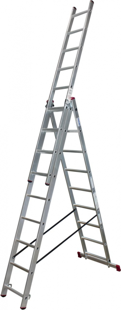Трехсекционная лестница CORDA 3х9 универсальная с допфункцией 