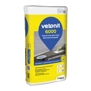 Стяжка пола Ветонит 6000 быстротвердеющий 25 кг (10-250мм) Weber.vetonit