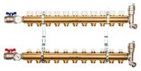 Коллектор Stout 1"x3/4" 11 контуров для радиаторного отопления из латуни SMB-0468-000011