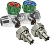 Коллектор FAR 1"x3/4"-2 выхода «Евроконус» + Переходник Rehau 16-G 3/4" MX «Евроконус» (2 шт.)