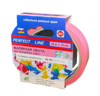 Скотч малярный 25мм*25м Perfect line розовая
