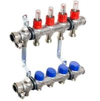 Коллекторная группа Elsen EMi03 1"х3/4", 11 контуров из нерж. стали с вентилями и расходомерами