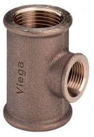 Тройник переходной 1"- 1/2-1" гайка-гайка-гайка бронза Viega 362515