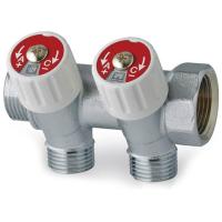 Коллектор модульный Elsen EMW02 1"х3/4" «евроконус», 4 контура, латунь, с вентилями