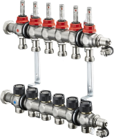 Коллектор Oventrop Multidis SF 1" арт. 1404356 (6 контуров) с расходомерами для теплого пола