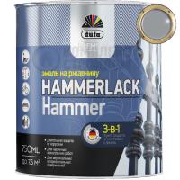 DUFA PREMIUM HAMMERLACK 3в1 эмаль на ржавчину молотковая алюминиевая 0.75 л.