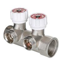 Коллектор Valtec 1"x3/4" «евроконус» на 3 выхода с вентилями для водоснабжения VTc.570.NE.0603