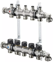 Коллектор Oventrop Multidis SF 1" 5хG 3/4 арт. 1404555 (пять контуров) с вентильными вставками