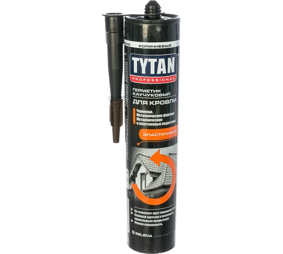 Герметик битумно-каучуковый TYTAN коричневый для кровли 310 мл 