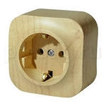 Розетка Legrand Quteo с заземлением Сосна