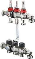 Коллектор Oventrop Multidis SF 1" арт. 1404353 (3 контура) с расходомерами для теплого пола