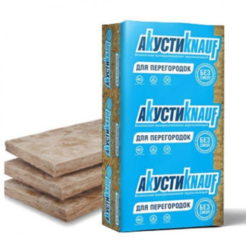 АкустиКНАУФ 1230х610х100 (6м2) (0,6м3) Звукоизоляционные минераловатные KNAUF Insulation 