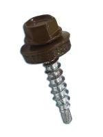 Саморезы кровельные 4,8х70 сверло RAL8017 шоколадно-коричневый