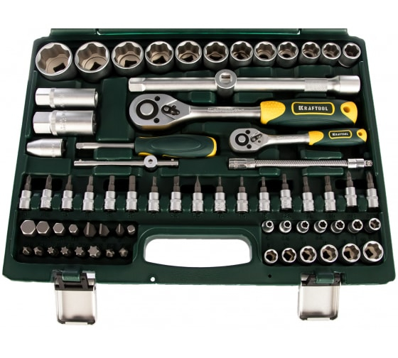 Набор инструмента 1/2, 1/4, KRAFTOOL X-Drive 82 предметов