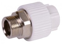 Комбинированная муфта под ключ ∅50-1 1/2 наруж. белый полипропилен