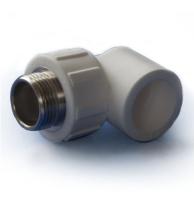 Угольник Политэк 25x1/2" НР с наружной резьбой комбинированный полипропиленовый