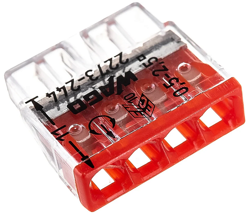 Клемма 4 контакта с пастой WAGO 2273-244 (0,5х2,5мм)