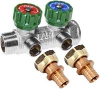 Коллектор FAR 3/4"x1/2"-2 выхода «плоское уплотнение» + Переходник Rehau 16-G 1/2" MX (2 шт.)