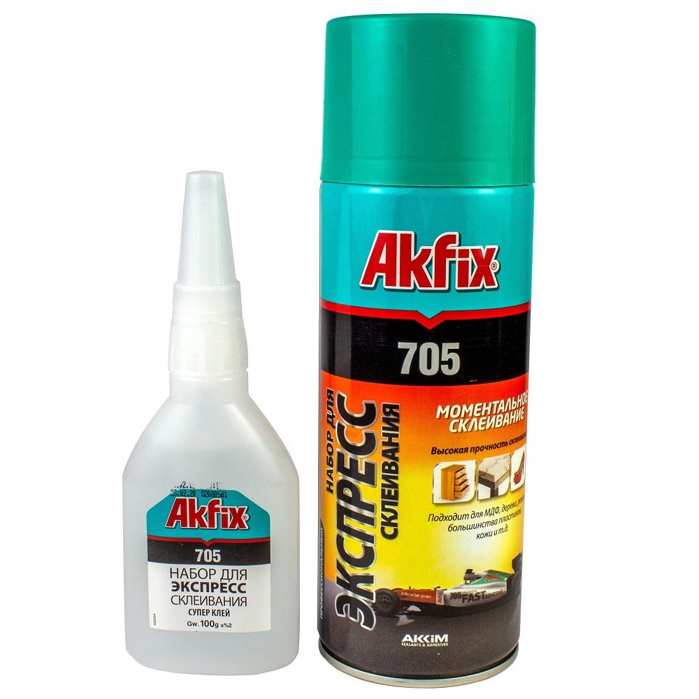 Супер-клей Akfix 705 100 гр + 400 мл