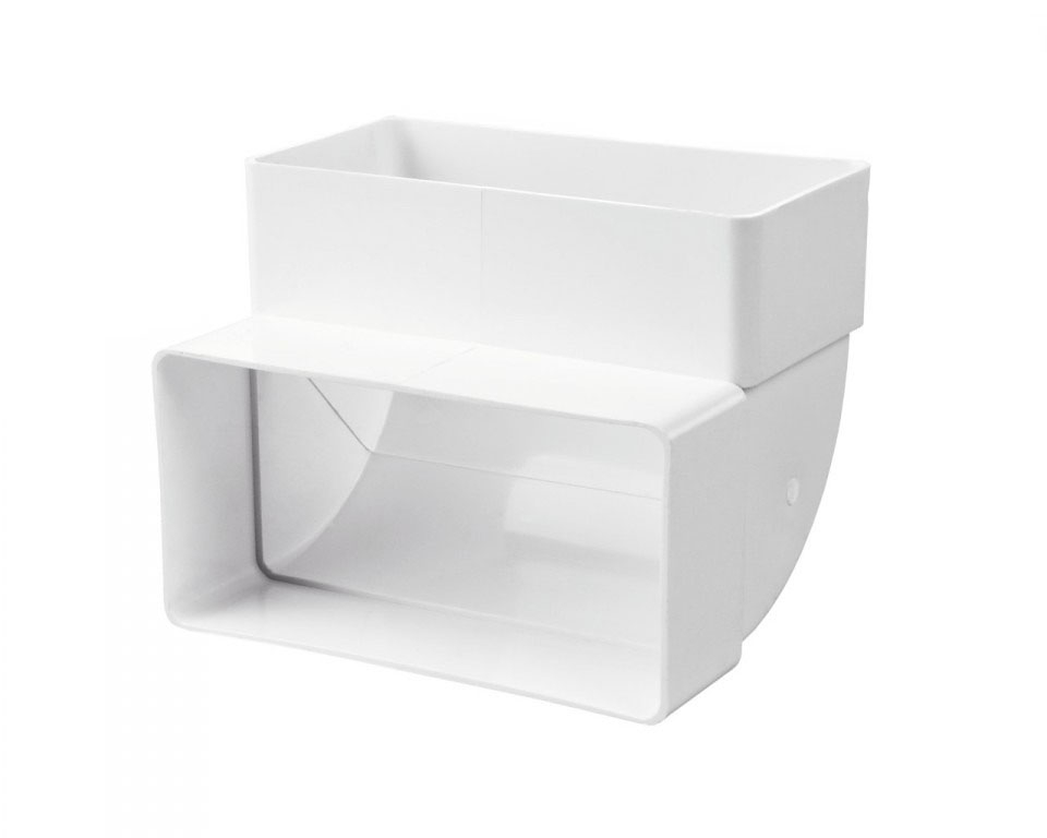 Колено пвх вертикальное 60х204 мм 90* плоских каналов