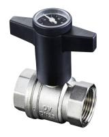 Кран шаровый Oventrop Optibal 3/4" ВВ арт. 1078006 с термометром маховик пластмассовый