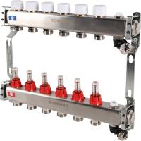 Коллектор Rommer 1"x3/4" на 6 контуров с расходомерами и запорными клапанами RMS-1201-000006