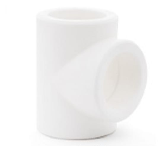 Тройник ∅20 под припайку, белый полипропилен