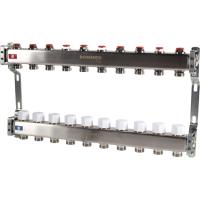 Коллектор Rommer 1"x3/4" на 10 контуров с запорными клапанами (нерж. сталь) RMS-3200-000010