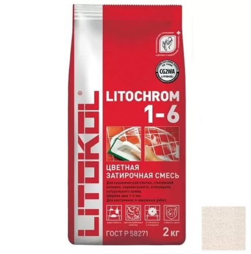 Затирка Litokol Litochrom 1-6 C.50 светло-бежевый/жасмин (2 кг)