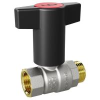 Кран шаровой LD Pride 3/4" НР/ВР с пластиковой T-ручкой (красная вставка) (LD 47.342.20)