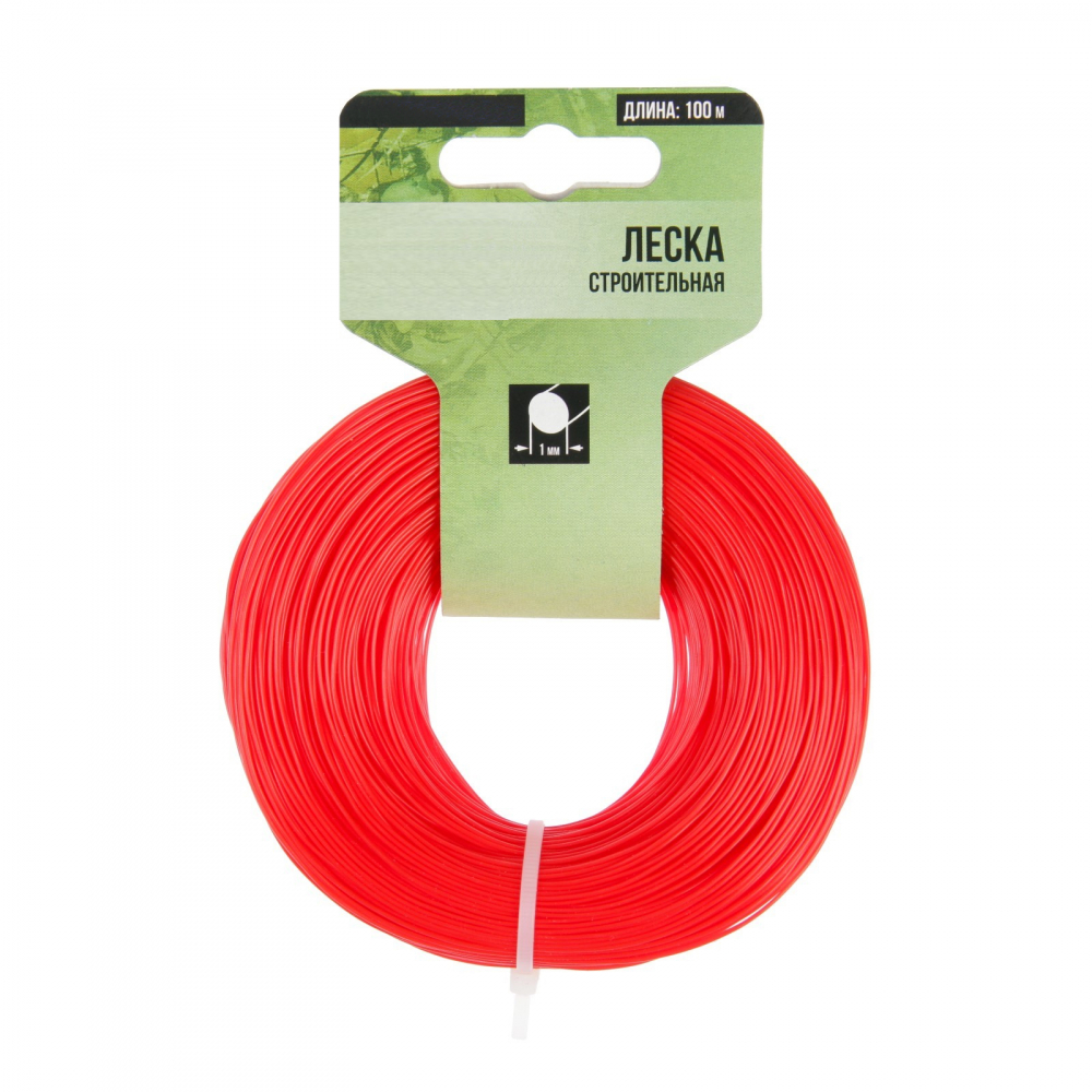 Леска строительная, 100 м, D 1 мм, цвет красный