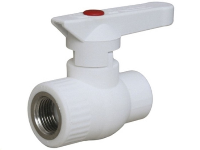 Кран шаровой белый полипропилен ∅25 3/4 внут.