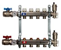 Коллектор Stout 1"x3/4" 4 контура для радиаторного отопления из нержавеющей стали SMS-0912-000004