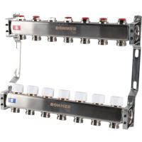 Коллектор Rommer 1"x3/4" на 7 контуров с запорными клапанами (нерж. сталь) RMS-3200-000007