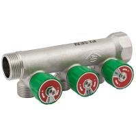 Коллектор модульный Elsen EMW03 3/4"х1/2", 2 контура, ПУ, латунь, с вентилями